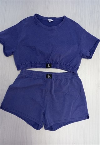 00's Co-ord 2-Piece Top Shorts Purple 