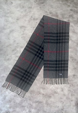 Vintage Early 00s Nova Check Cashmere Iconic Burberry Scarf