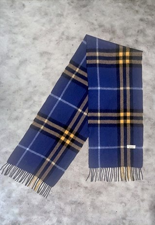 Vintage Early 00s Nova Check Cashmere Iconic Burberry Scarf