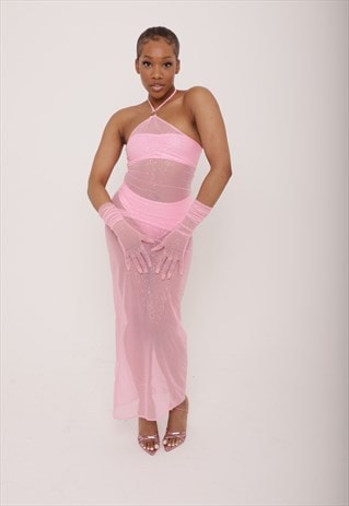 Kams Collection pink glitter maxi