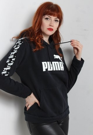 Vintage Puma Sweatshirt Hoodie Black