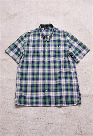 Fred Perry Green Short Sleeve Check Shirt