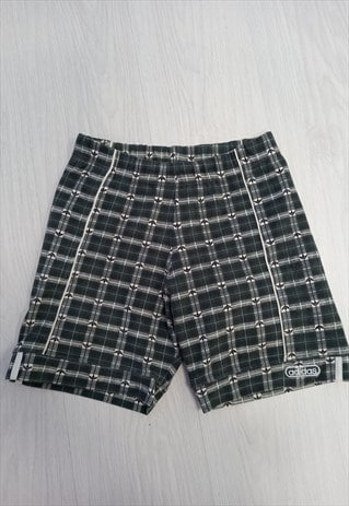 00's Fitted Shorts Checked Logo Dark Green