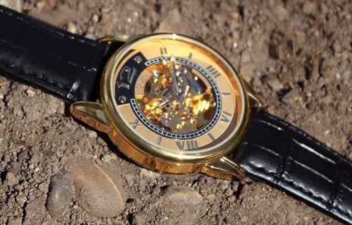 Gold Skeleton Watch