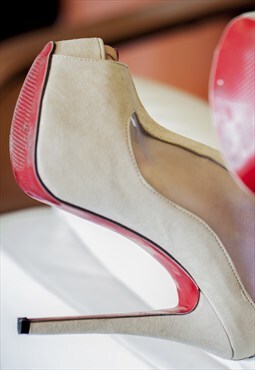 mesh nude heels