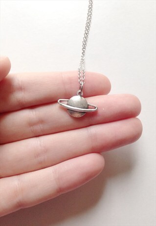 SILVER PLANET OUT OF THIS WORLD HANDMADE NECKLACE