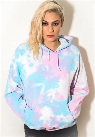 Pink Blue Pastel Tie Dye Womens Hoodie | VintageStoreGB ...