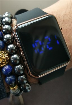 men's digital watch square shape