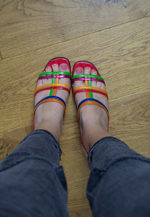 90's Rainbow Sandals