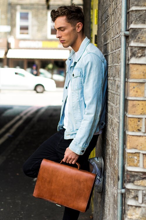 mens brown satchel