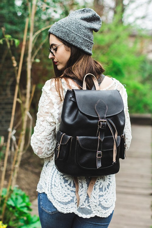 black leather backpack 7
