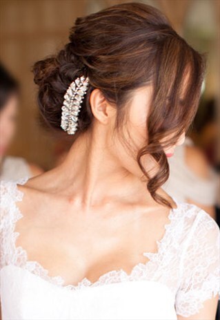 OVAL WAVE BRIDAL SILVER CRYSTAL HEADDRESS