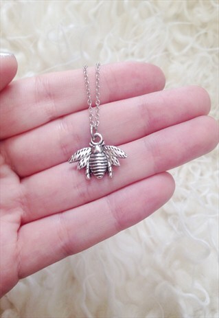 SILVER BUMBLE BEE NECKLACE