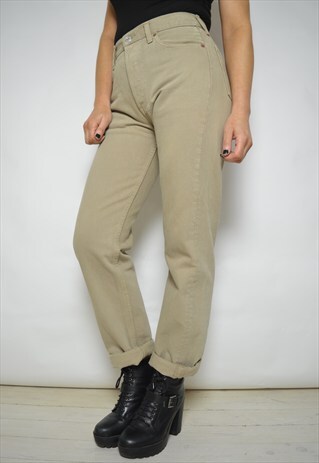 jeans beige mom levi asos marketplace 90s waist denim