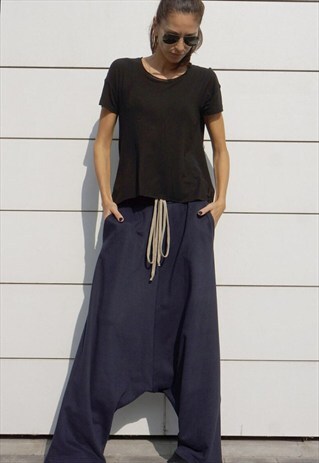 navy harem trousers