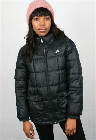 nike black padded coat