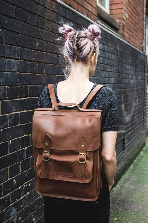 leather backpack brown 1