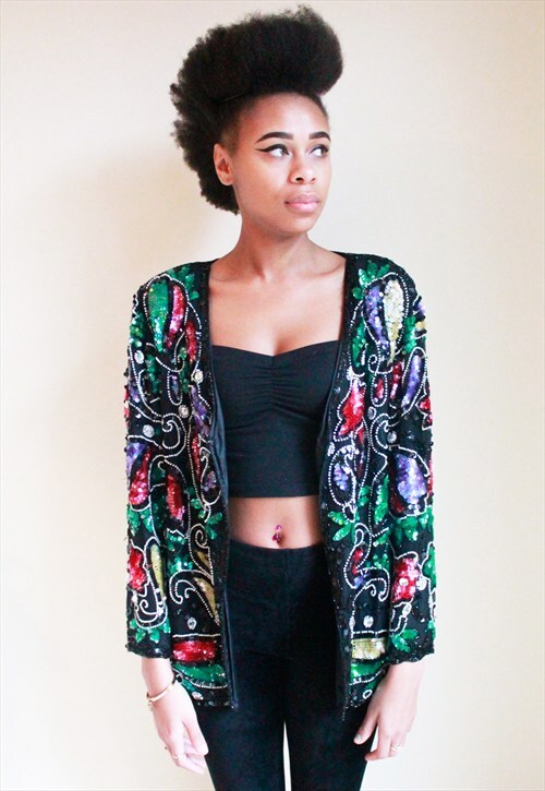 FLORAL SEQUIN JACKET