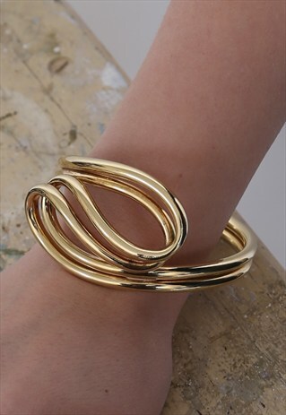VINTAGE 80S GOLD PLATED SWIRL BRACELET