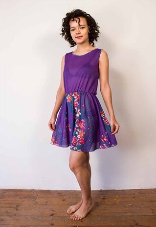 HANDMADE FLORAL PRINT SKATER DRESS