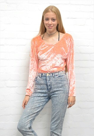 ORANGE NEON VELVET BODY SUIT