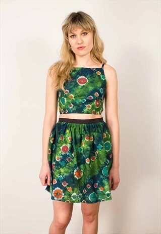 HANDMADE GREEN TIE-DYE CO-ORDS