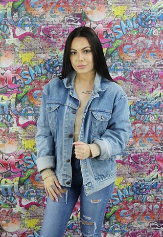 WRANGLER 80S LIGHT BLUE VINTAGE DENIM JACKET. UNISEX.