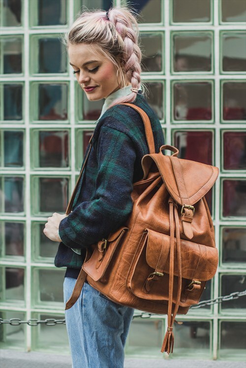 tan travel rucksack