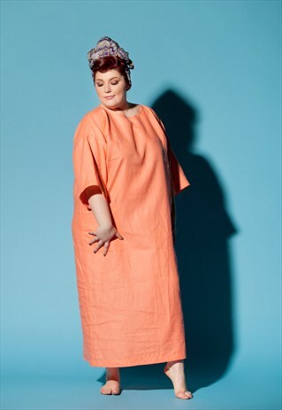 PLUS SIZE LINEN DRESS/ PLUS SIZE DRESS/ PLUS SIZE KAFTAN/