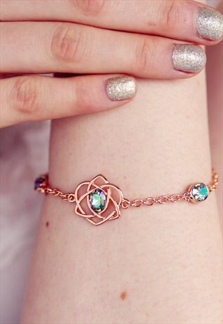 ROSE GOLD SWAROVSKI BRACELET TRINITY LOVE KNOT PARADISE