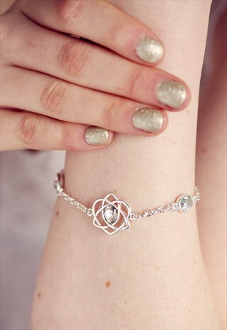 SILVER SWAROVSKI BRACELET TRINITY LOVE CRYSTAL