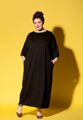 BLACK MAXI DRESS/ PLUS SIZE KAFTAN/ PLUS SIZE DRESS/PLUS SIZ