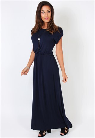 BOHO DRESS / MAXI DRESS / SUMMER BEACH NAVY