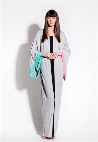 GREY MAXI DRESS, CAFTAN, ABAYA, PLUS SIZE DRESS, PLUS SIZE