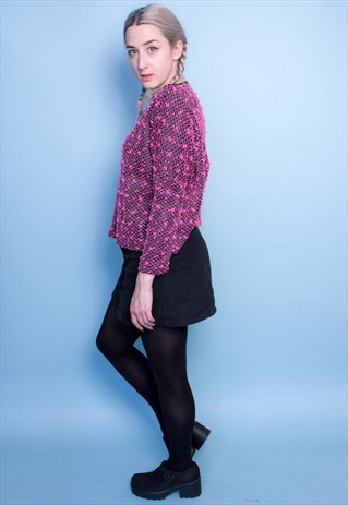 NEW HOT PINK TEXTURED NOVELTY TOP