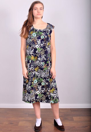VINTAGE 80'S DRESS IN FLOWER PRINT