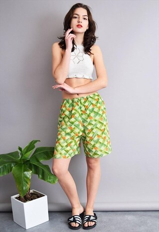 90'S RETRO BOHO FESTIVAL DAISY OVERSIZED SHORTS CULOTTES