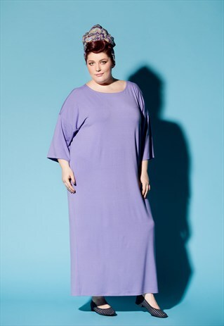PURPLE MAXI DRESS/ PLUS SIZE KAFTAN/ PLUS SIZE DRESS/PLUS SI