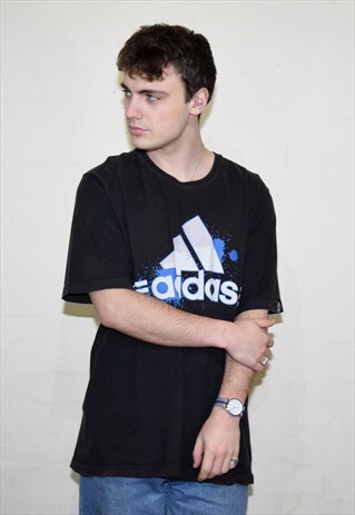 VINTAGE BLACK ADIDAS 90S SPORTS T SHIRT