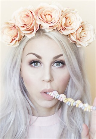 BARDOT PEACH LUX ROSE FLOWER CROWN
