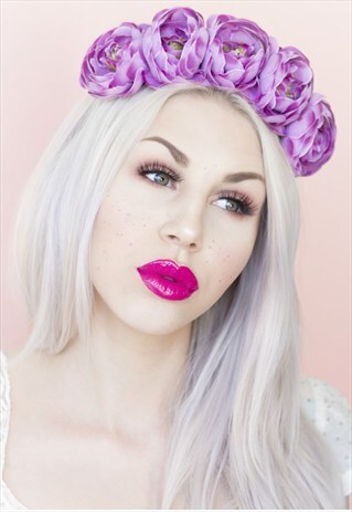 MILA PURPLE RANUNCULUS FLOWER CROWN - HEADBAND