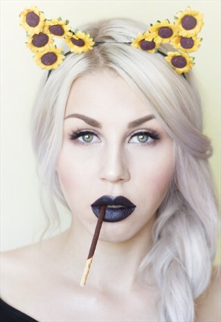 YELLOW SUNFLOWER CAT EAR HEADBAND