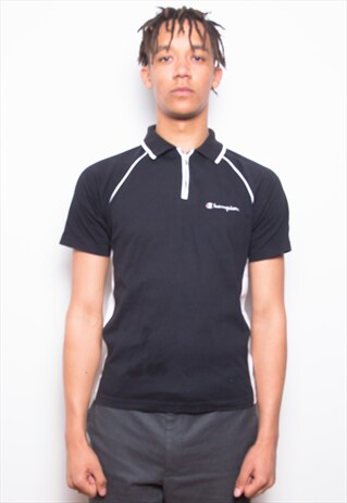 VINTAGE 90S CHAMPION NAVY SPORTS POLO SHIRT