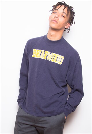 VINTAGE 90S NAVY BRIARWOOD LONG SLEEVE T-SHIRT