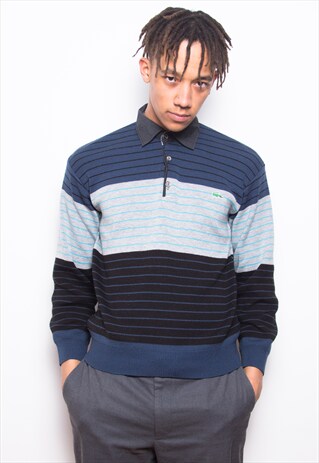 VINTAGE 90S LACOSTE STRIPED SWEATER JUMPER ID:3188