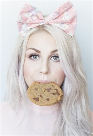 PINK UNICORN OVERSIZED BOW HEADBAND