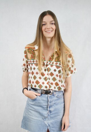 VINTAGE WHITE PAISLEY SHIRT