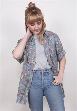 VINTAGE CRAZY PATTERNED SHIRT /R12485