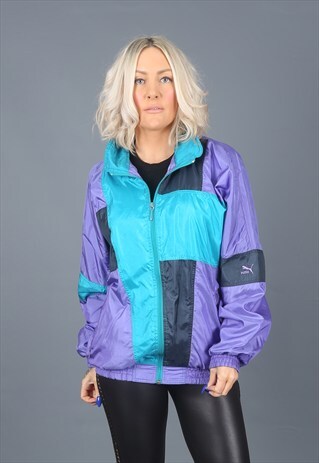 VINTAGE PUMA SHELL BOMBER JACKET TRACK TOP OVERSIZED (43Q)