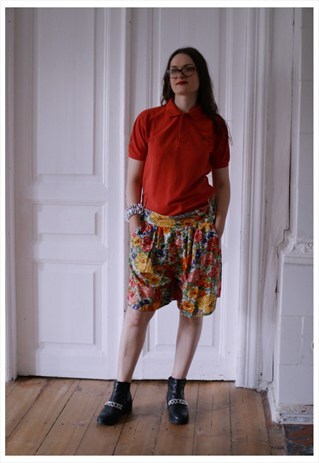 VINTAGE 80'S MULTI COLOUR FLOWER PRINT SHORTS